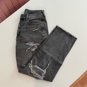 ae black/grey ripped boyfriend jeans